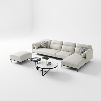 Narożnik Narożnikowa kanapa L-shape Żywy krajobraz Sofa Podkładka Couch Ustawić Materiał Sofy Skóra