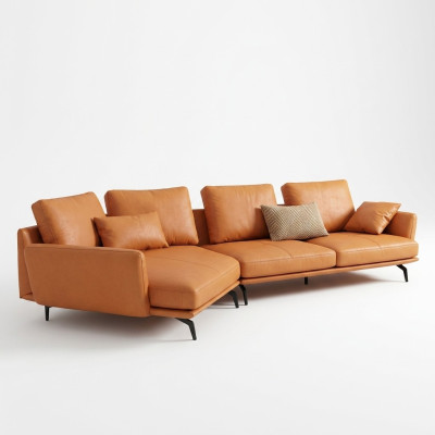 Narożnik Narożnikowa kanapa L-shape Żywy krajobraz Sofa Kanapa Podkładka Ustawić Skóra Materiał Sofy