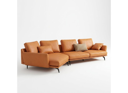 Narożnik Narożnikowa kanapa L-shape Żywy krajobraz Sofa Kanapa Podkładka Ustawić Skóra Materiał Sofy