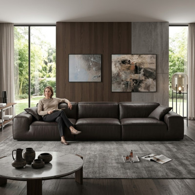 Zestaw sofowy 3+2+1 miejsce do siedzenia Żywy krajobraz Sofa Kanapa Sofy Podkładka Ustawić Skóra