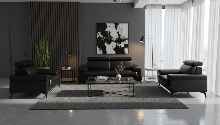 Zestaw sofowy 3+1+1 miejsce do siedzenia Żywy krajobraz Sofa Couch Podkładka Ustawić Sofy Skóra