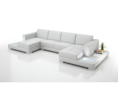 Narożnik Narożnikowa kanapa Kształt U Żywy krajobraz Sofa Kanapa Podkładka Ustawić Materiał Sofy Skóra