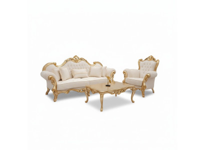 Zestaw sofowy 3+3+1 miejsce do siedzenia Chesterfield w stylu barokowym Ustaw zestaw 3 sztuki. sofa