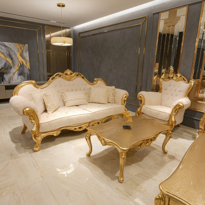 Sofa 3+3 miejsce do siedzenia Chesterfield luksusowa sofa 2-częściowa. Zestaw sofowy Classic Meble Nowość