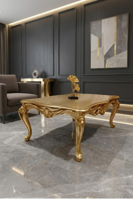 stolik kawowy stoły Chesterfield Tabela Design Luxury Meble Gold Drewno Salon Nowość