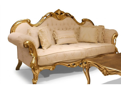 Design Zestaw sofowy 3+3 miejsce do siedzenia Zestaw Klasyczny Drewno Włókiennicze Kompletny 2x Sofa Nowy