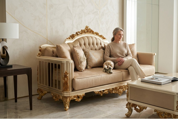 Zestaw sofowy 3311 stolik kawowy Włókienniczy Drewno Kompletny zestaw Sofa Fotel Zestaw sofowy