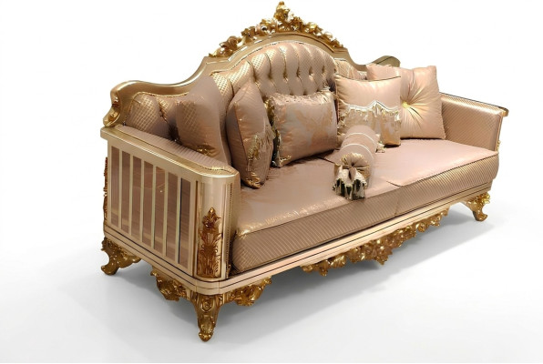 Zestaw sofowy 331 miejsce do siedzenia Włókienniczy Kompletny zestaw Sofa Fotel Drewno Chesterfield