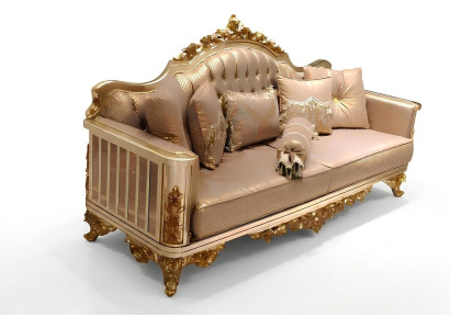Zestaw sofowy 331 miejsce do siedzenia Włókienniczy Kompletny zestaw Sofa Fotel Drewno Chesterfield