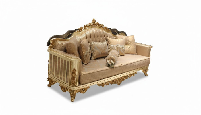 Luksusowa Sofa 3 miejsce do siedzenia Włókienniczy Sofa Gold Design Meble 3er Chesterfield Podkładka Nowość