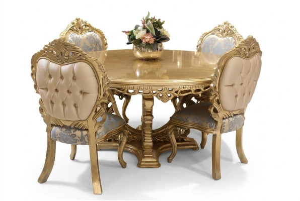 komplet jadalnia 7 szt. Stół obiadowy +6x Krzesła Designer Drewno Krzesło Ustawić Meble Nowe