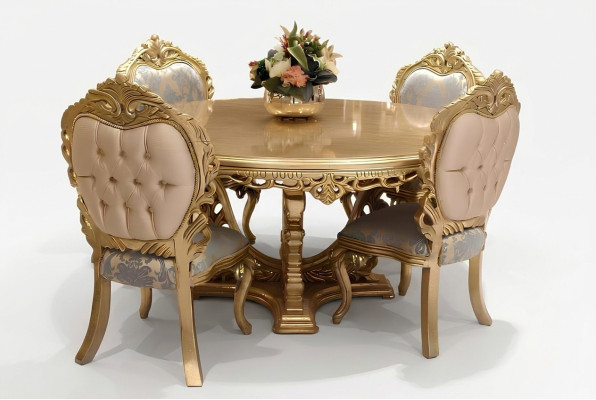 Ustawić 6 Krzesła Zestaw jadalnia Designer Drewno Krzesło Antyk Style Luxury Krzesła Nowość