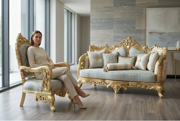 Klasyczny Zestaw sofowy 3+1+1 miejsce do siedzenia Sofa 3-częściowy komplet Relaks 2x Fotel 3-częściowy.