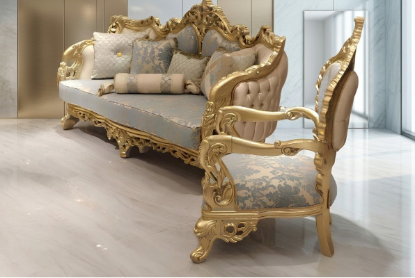 Chesterfield Sofa 3 miejsce do siedzenia Podkładka Sofa Classic Włókienniczy Drewno Nowe