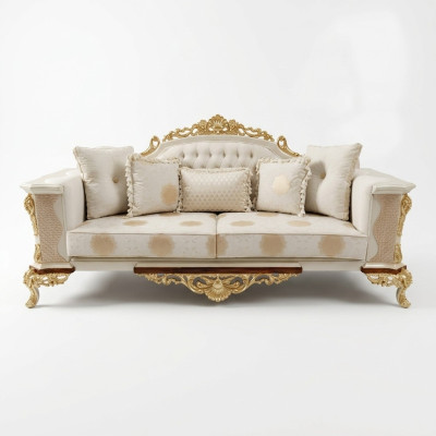 Sofa trzyosobowa projektowana 3 miejsce do siedzenia kanapy Włókienniczy Sofa Chesterfield materiałowa nowa