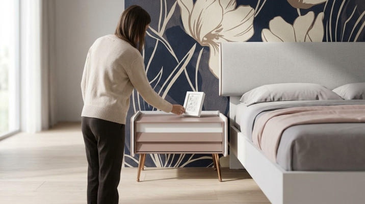 Design Stolik nocny konsola Side Sleep Pokój Luksusowe Konsole stoły Drewno