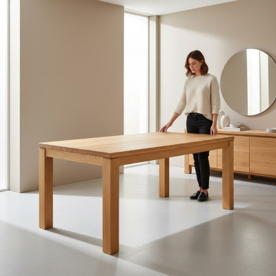 Stół obiadowy Drewno Living Jadalnia Pokój Tabela 140x90cm Stoły do ​​jadalni Solidny Solidne drewno stoły