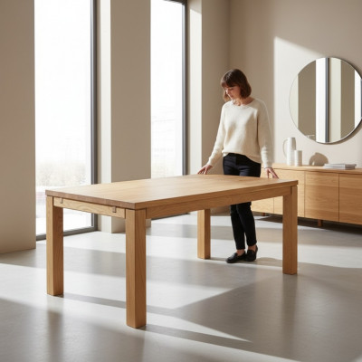 Stół obiadowy Drewno stoły Living Jadalnia Pokój Tabela Solidne drewno Stoły do ​​jadalni Prawdziwe drewno 80x80