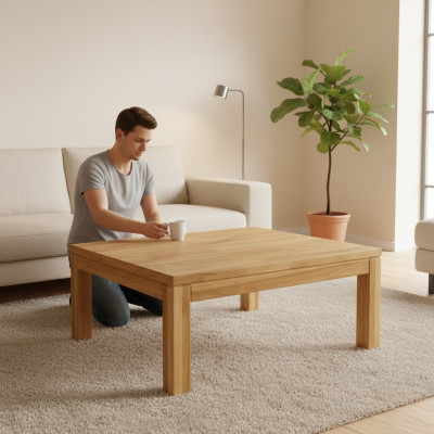 Stolik boczny stolik kawowy Oryginalne drewno Solidne Meble Dąb 100x70 cm Nowe stoły