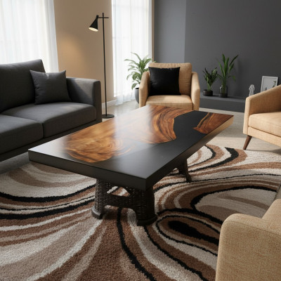 stolik kawowy River Table Solidny stoły 100x60 River Table Oryginalne drewno