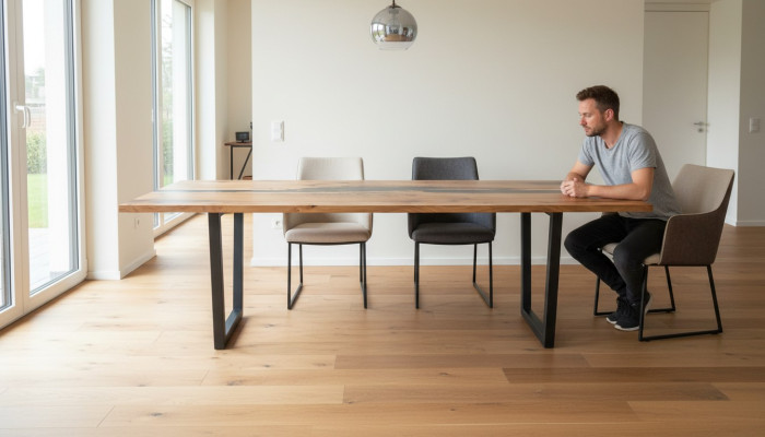 Stół obiadowy Drewno stoły Living Jadalnia Pokój Tabela 220x90 Solidne drewniane stoły do ​​jadalni