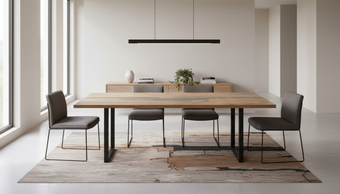 Stół obiadowy Drewno stoły Living Jadalnia Pokój Tabela 220x90 Solidne drewniane stoły do ​​jadalni