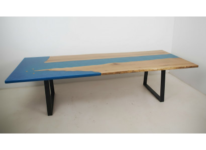 Stół obiadowy Stół rzeczny Prawdziwy stół rzeczny z drewna Żywica epoksydowa 260x100 Solid