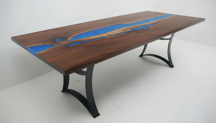 Stół obiadowy Blue River Stół Prawdziwe Drewno 220x90 stoły Żywica epoksydowa Nowość