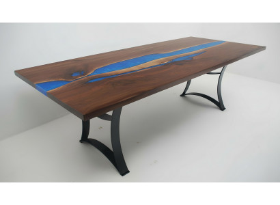 Stół obiadowy Blue River Stół Prawdziwe Drewno 220x90 stoły Żywica epoksydowa Nowość