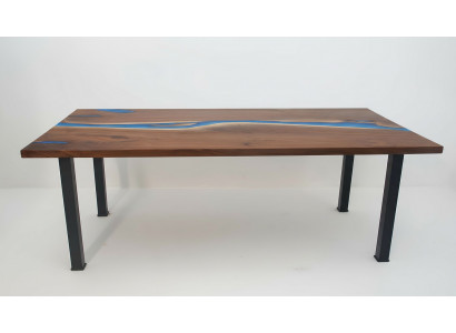 Rzeka stoły Stół obiadowy Design Tabela Moderne Meble 220x90 Żywica Epoksydowa Ocean Sea