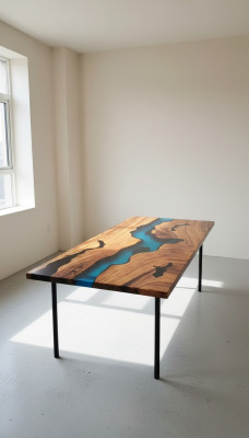 Nowoczesne stoły Stół obiadowy Design Tabela Żywica Sea River Meble 220x90 Epoxy Ocean