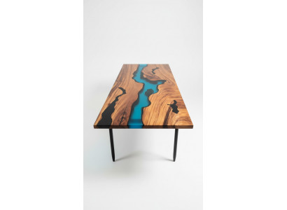 Nowoczesne stoły Stół obiadowy Design Tabela Żywica Sea River Meble 220x90 Epoxy Ocean