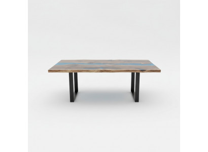 Rzeka stoły Stół obiadowy Design Tabela Modern Sea Meble 220x90 Żywica Epoksydowa Ocean
