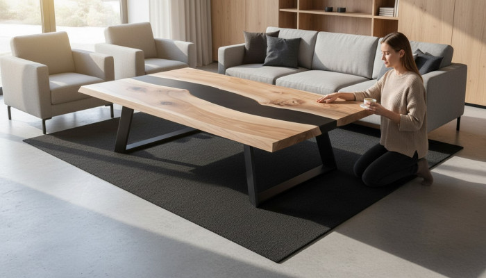 Żywica epoksydowa Tabela Drewno stolik kawowy Praca fizyczna Massive Living Room Meble