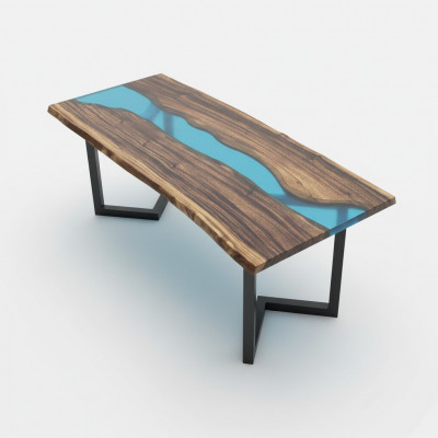stolik kawowy River Table Solidny stoły 100x50 River Table Morski wodospad