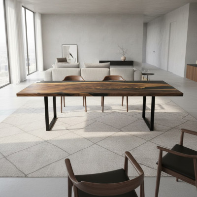 Żywica epoksydowa Stół obiadowy River Table 260x90 Nowe Oryginalne Drewno stoły Solidny