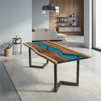 Stolik z żywicy epoksydowej Stolik kawowy Ręcznie robiony stolik kawowy 120x60cm
