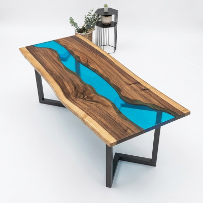 Stolik z żywicy epoksydowej Stolik kawowy Ręcznie robiony stolik kawowy 120x60cm