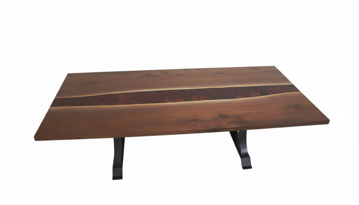 Żywica epoksydowa Stół obiadowy Prawdziwe drewno Masywne meble Wodospad Epoksydowa Tabela 240x100cm
