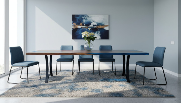 Nowoczesne stoły Stół obiadowy Sea Design Tabela Resin River Meble 220x90 Epoxy Ocean