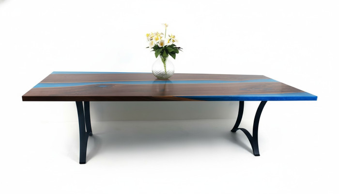 Nowoczesne stoły Stół obiadowy Sea Design Tabela Resin River Meble 220x90 Epoxy Ocean