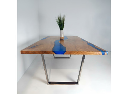 stoły Stół obiadowy Design Tabela Modern Sea River Meble 220x90 Żywica Epoksydowa Ocean