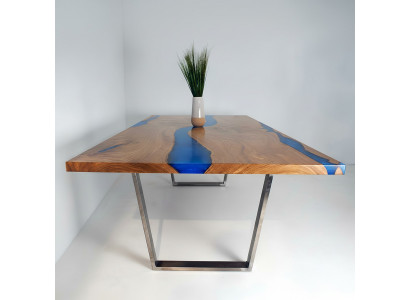 stoły Stół obiadowy Design Tabela Modern Sea River Meble 220x90 Żywica Epoksydowa Ocean