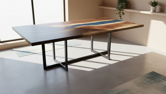 Stół obiadowy Design Tabela Żywica Nowoczesne stoły Sea Ocean River Meble 220x90 Epoxy