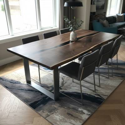 Tabela Stół obiadowy stoły żywica epoksydowa oryginalne drewno drewno masywne Meble 220x90