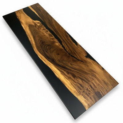 Żywica epoksydowa Stół obiadowy oryginalne drewno masywne Meble wodospad epoksydowy Tabela 260x91cm