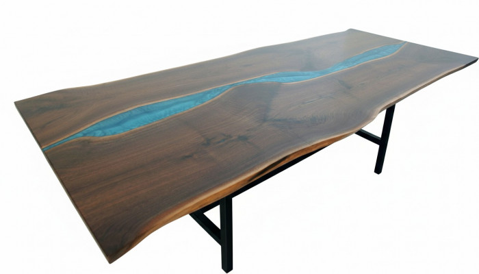 Real Drewno Wodospad Tabela Stoły epoksydowe Żywica Stół obiadowy Epoxy Massive