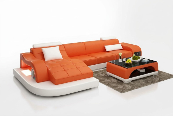 Narożnikowa kanapa Żywy krajobraz Skórzana Sofa Designerska Sofa Sofa Kanapa Podkładka Narożnikowa kanapa Pomarańczowa