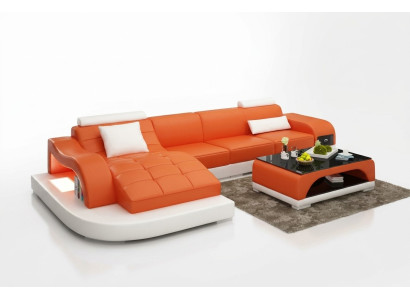 Narożnikowa kanapa Żywy krajobraz Skórzana Sofa Designerska Sofa Sofa Kanapa Podkładka Narożnikowa kanapa Pomarańczowa