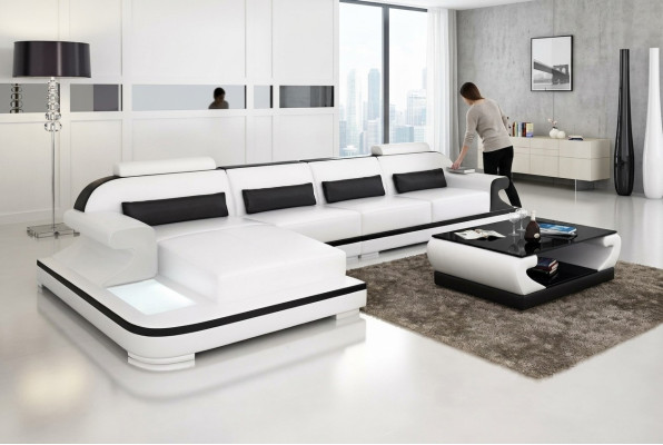 Skórzana sofa narożna sofa tapicerowana Podkładka Couch Zestaw narożny Żywy krajobraz